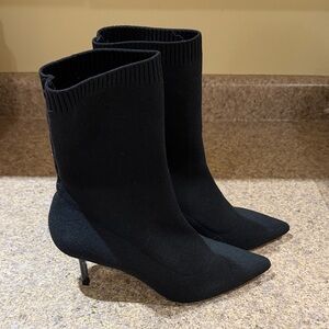 Aldo Black Heeled Sock Boots